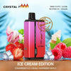 Crystal Fire Dual Flavour vape in Ice Cream Edition with strawberry ice cream and raspberry ripple flavors.