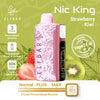 Elfbar Nic King Strawberry Kiwi Disposable Vape with 30000 puffs and adjustable nicotine levels.