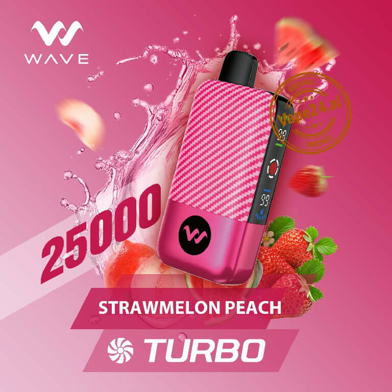 Wave Turbo 25,000 Puffs Disposable Vape – Buy in UAE Flavors: Strawmelon Paech