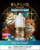 Elfliq Taro Ice Cream vape juice packaging with decorative elements and branding.