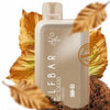 Elf Bar BC 10000 Puffs Disposable Vape in tobacco flavor surrounded by dried tobacco leaves.