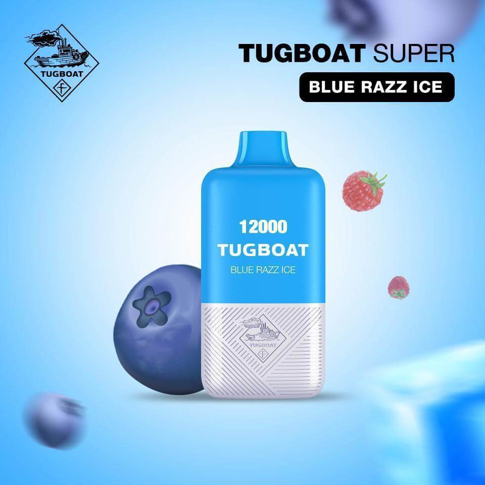 Tugboat Super 12000 Puffs - Best Price in DubaiFlavors-: Blue Razz Ice