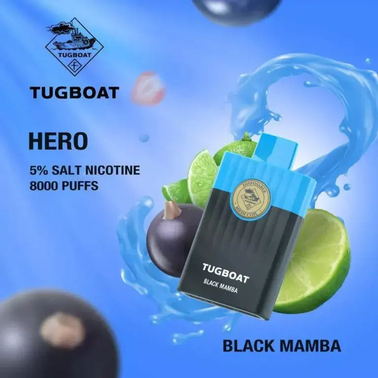 Buy Tugboat Hero 8000 Vape Online - Best Price in UAE Flavors-: Black Mamba