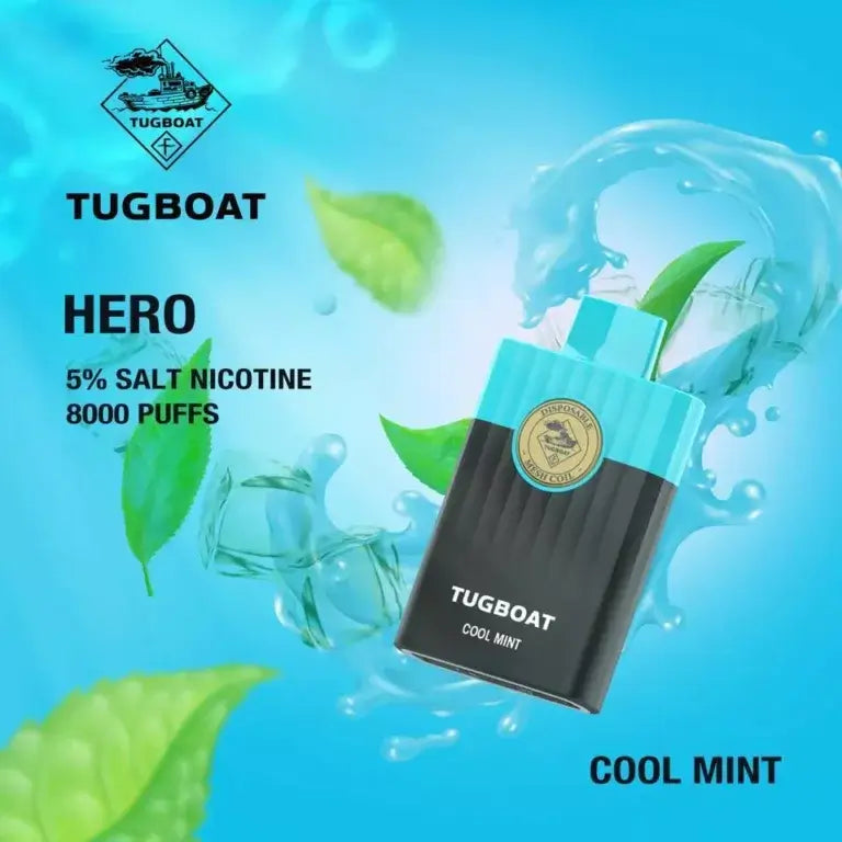 Buy Tugboat Hero 8000 Vape Online - Best Price in UAE Flavors-: Cool Mint