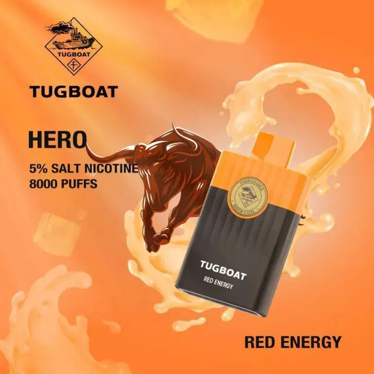 Buy Tugboat Hero 8000 Vape Online - Best Price in UAE Flavors-: Red Energy