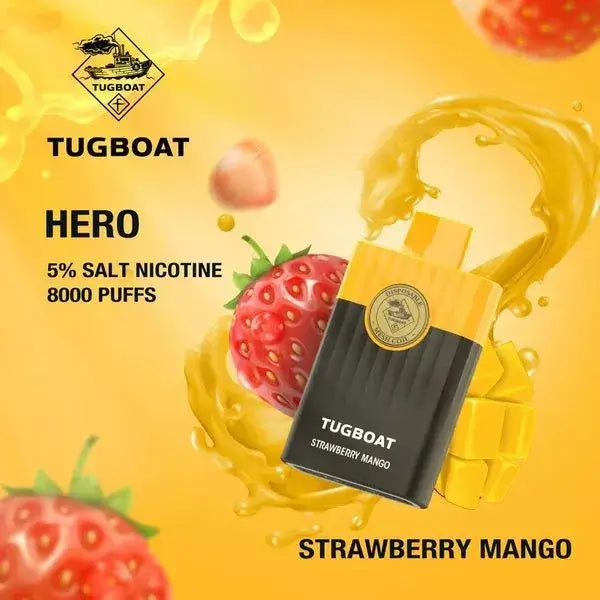 Buy Tugboat Hero 8000 Vape Online - Best Price in UAE Flavors-: Strawberry Mango