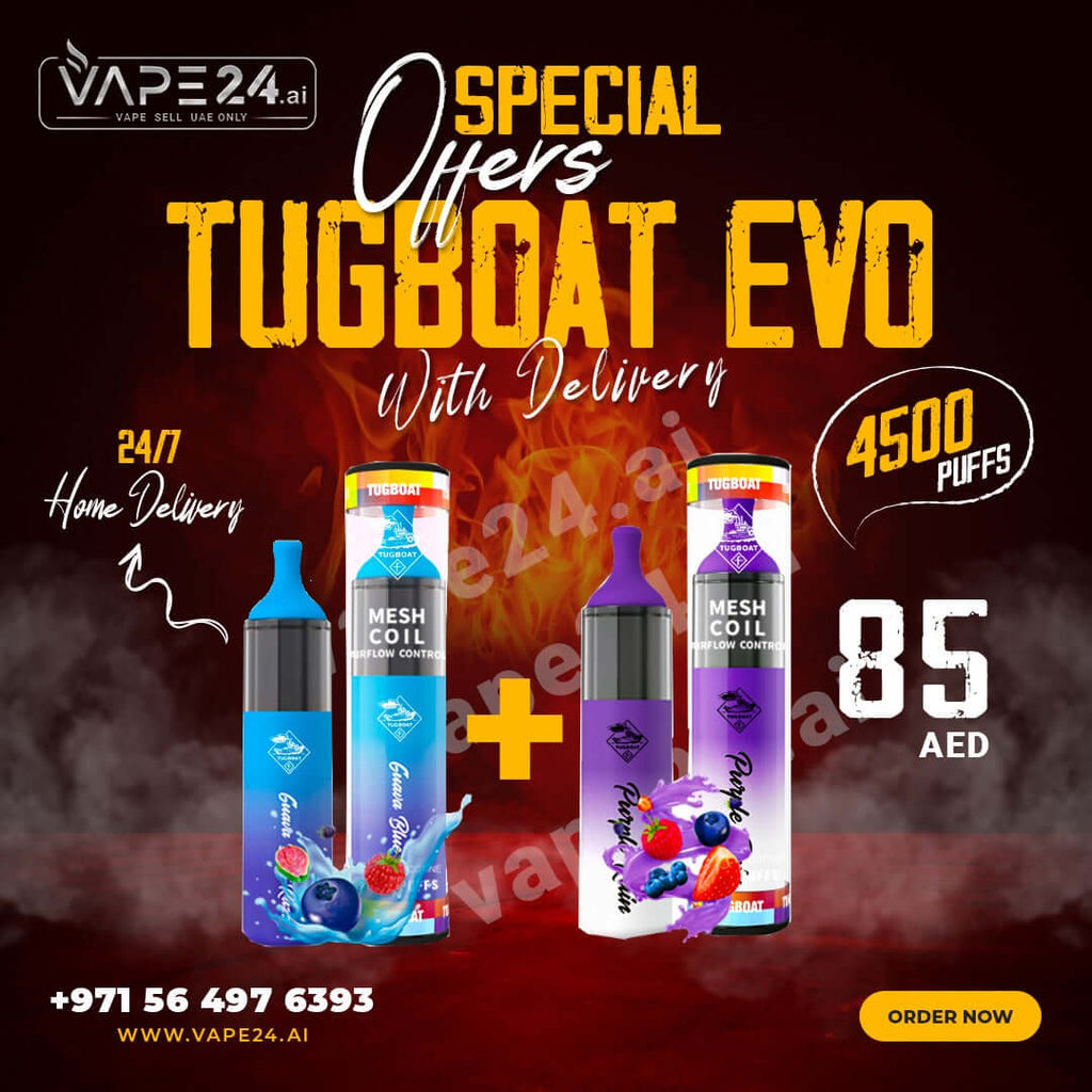 Grab Big Offers on Tugboat EVO 4500 Puffs - 2Piece with Swift Delivery | Disposable Vape UAEDISPOSABLE VAPE