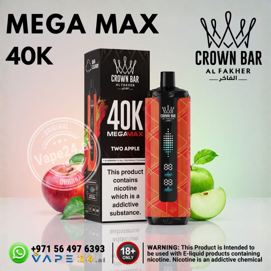 Al-Fakher-Crown-Bar-Mega-Max-40k-Puffs-Two-Apple