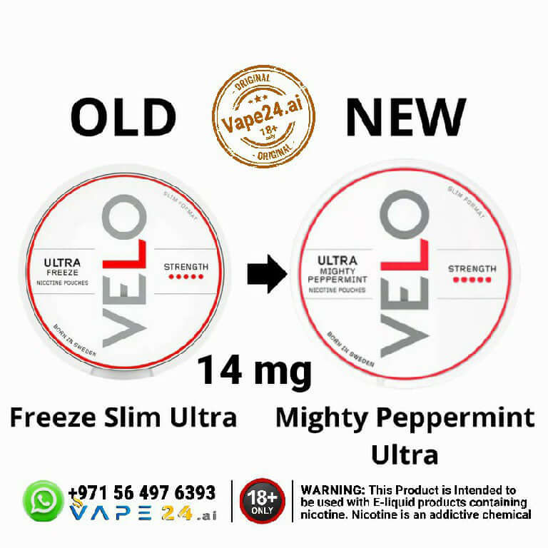 Order VELO Nicotine Pouches Made in Sweden - Best Price in DubaiFlavors ::: Ultra Mighty Peppermint 14mg