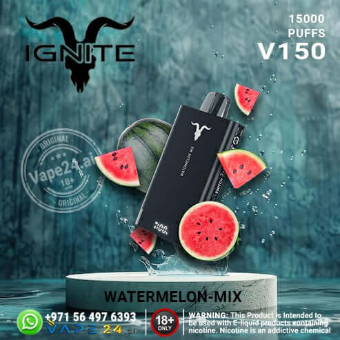 IGNITE V150 Disposable Vape 15000 Puffs – 20mg & 50mg UAE Flavors: Watermelon Mix