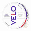 VELO Strong Nicotine Pouches in Slim Format with Lofty Liquorice flavor, packaged for convenient use in Dubai, UAE.