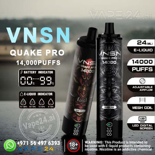 VNSN Quake Pro 14000 Puffs Rechargeable Vape 12 Flavors vape24.ai VNSN Quake Pro 14000 Puffs Rechargeable Vape 12 Flavors vape24.ai