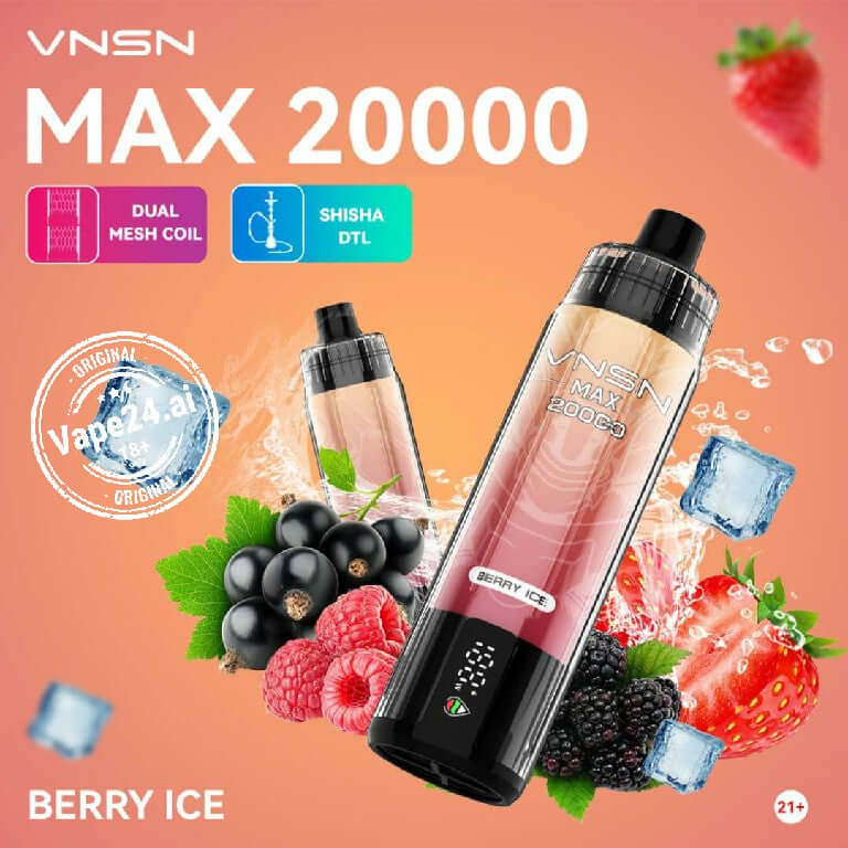 VNSN Max 20,000 Puffs 50MG Disposable Vape in Dubai UAE FLAVOR ::: Berry Ice