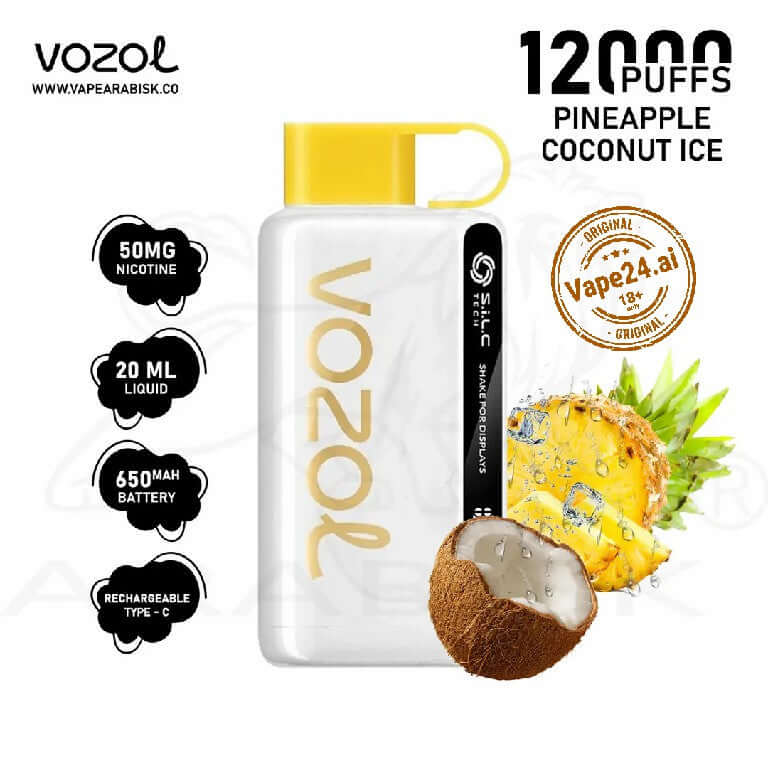 Vozol Star 12000 Puffs Disposable Vape in DubaiFlavors ::: Pineapple Coconut Ice