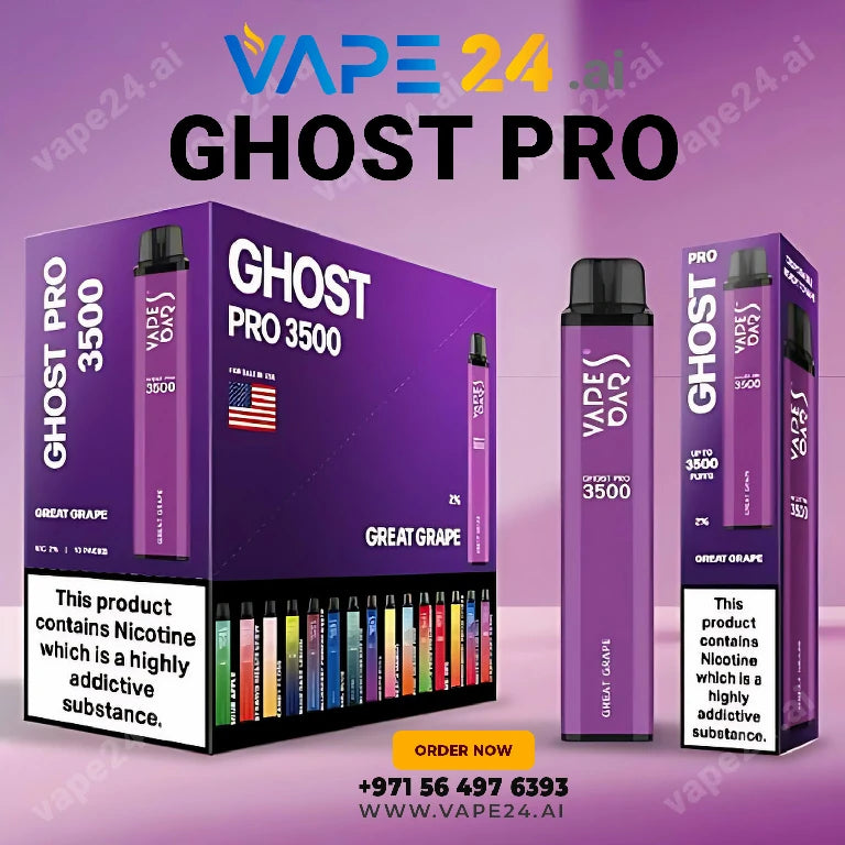 Buy Vape Bar Ghost Pro 3500 | Fast Delivery in UAEFlavors-: Banana Ice