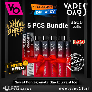 Vape Bars Ghost Pro 5pcs Bundle Sweet Pomegranate Blackcurrant Ice 3500 puffs