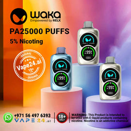 Waka PA25000 Puffs Disposable Vape 5% Nicotine in Dubai FLAVOR ::: Banana Ice