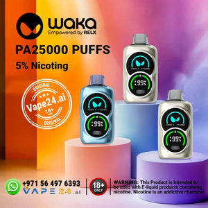 Waka PA25000 Puffs Disposable Vape 5% Nicotine in Dubai FLAVOR ::: Banana Ice