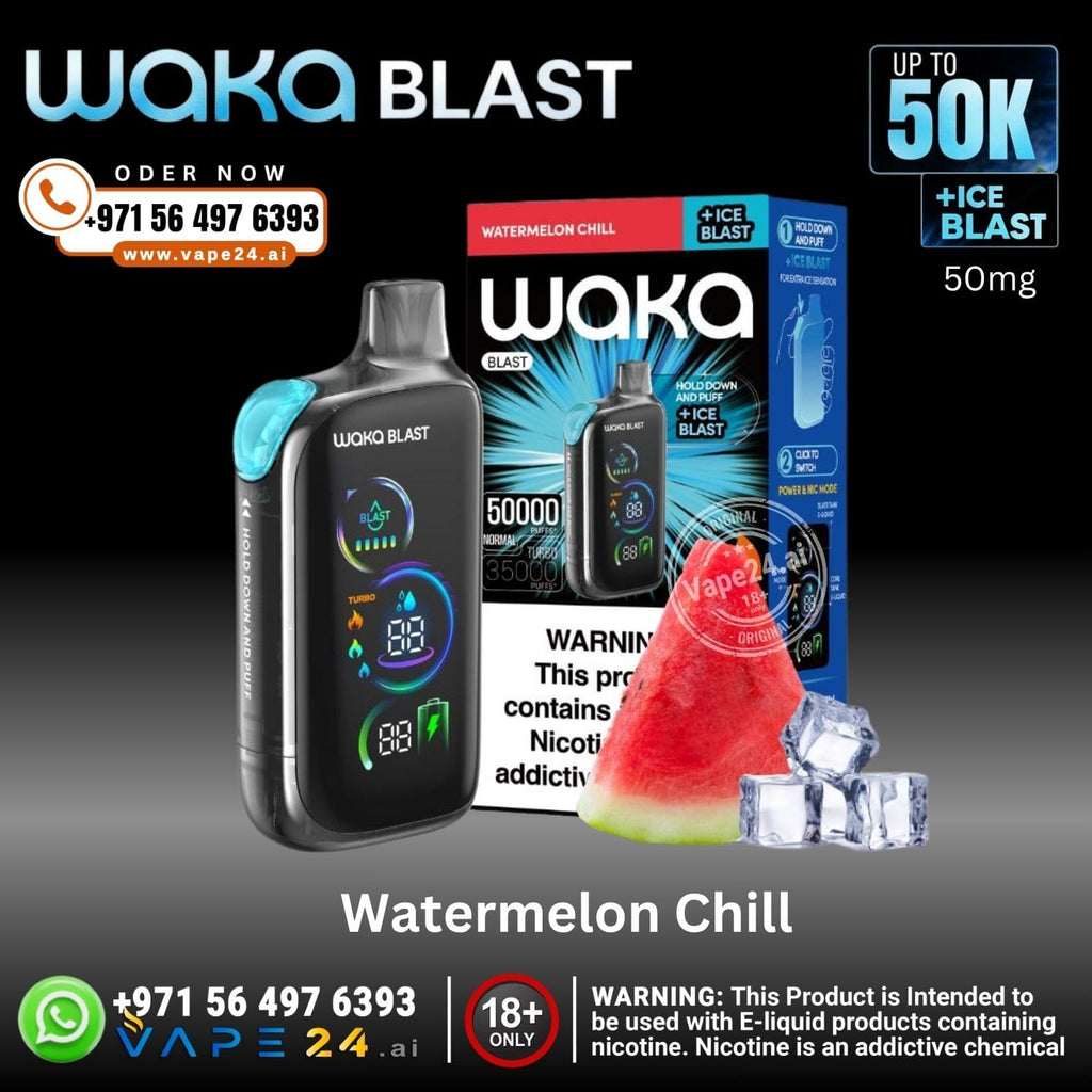 Waka Blast 50000 Puffs Disposable Vape – 50mg,Rechargeable – Dubai UAE