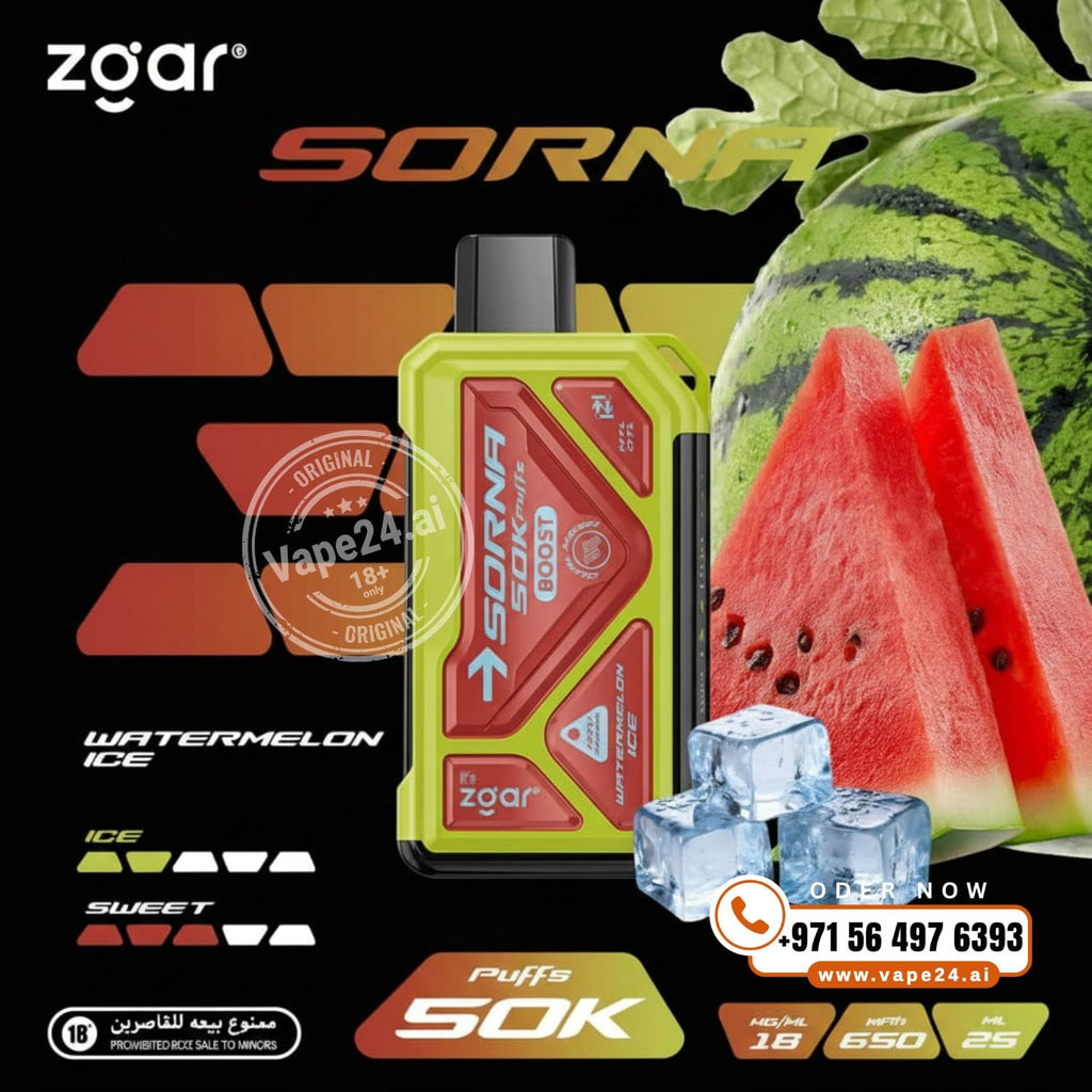 ZGAR Sorna 50000 Puffs Disposable Vape 18mg Dubai UAE