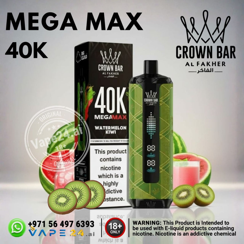 Al-Fakher-Crown-Bar-Mega-Max-40k-Puffs-Watermelon-Kiwi