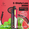 Elf Bar E-Shisha Luxe 30000 Puffs Watermelon Mint flavor with mint leaves and watermelon slices on a vibrant background.