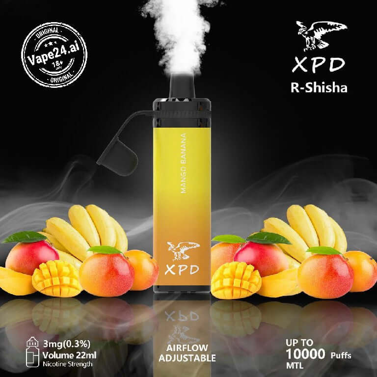 XPD BAR R Shisha 10000 Puffs Disposable Vape in UAEFlavors ::: Mango Banana