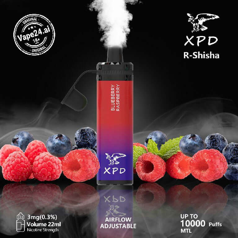 XPD BAR R Shisha 10000 Puffs Disposable Vape in UAEFlavors ::: Blueberry Raspberry