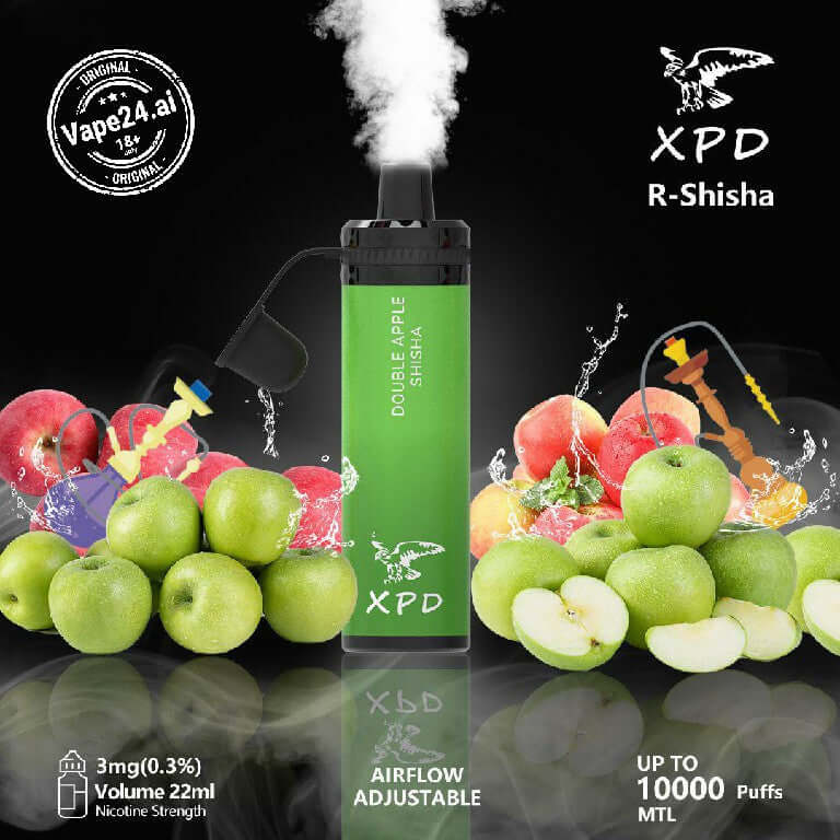 XPD BAR R Shisha 10000 Puffs Disposable Vape in UAEFlavors ::: Double Apple Shisha