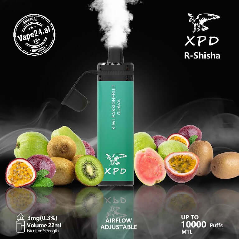 XPD BAR R Shisha 10000 Puffs Disposable Vape in UAEFlavors ::: Kiwi Passionfruit Guava