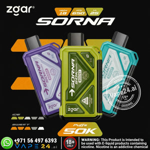 ZGAR Sorna 50000 Puffs Disposable Vape 18mg Dubai UAE