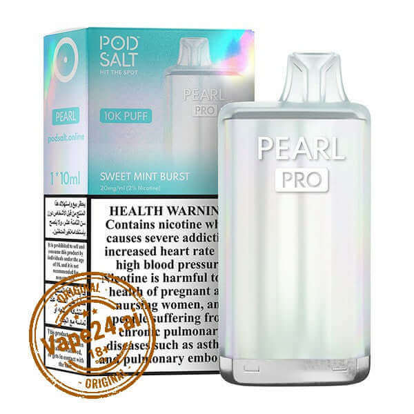 Pod Salt Pearl Pro 10K Puffs – Best Disposable Vape in DubaiFlavors ::: Sweet Mint Burst