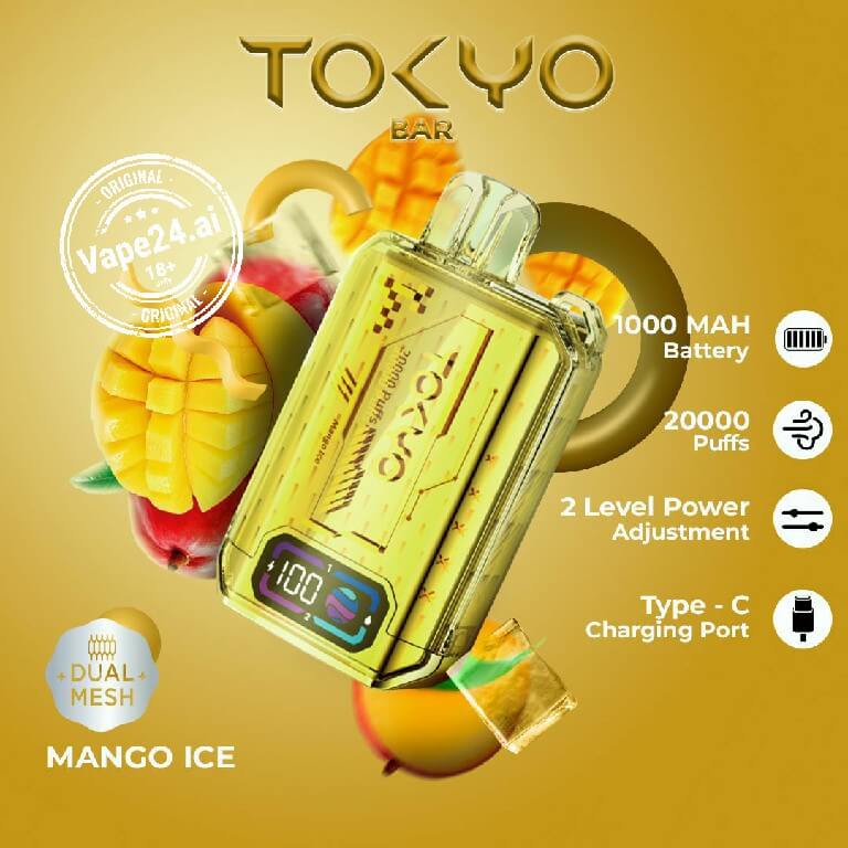 Buy TOKYO Bar 20000 Puffs Disposable Vape in Dubai FLAVOR ::: Mango ice