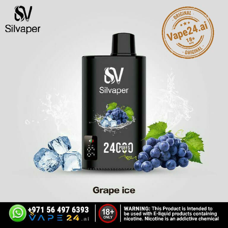 Silvaper 24000 Puffs Disposable Vape – Long-LastingFLAVOR ::: Grape Ice