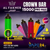 Al Fakher Crown Bar 15000 Puffs Pro Max Disposable Vape in Dubai