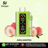 Silvape disposable vape with juicy peach flavor displayed on device screen.