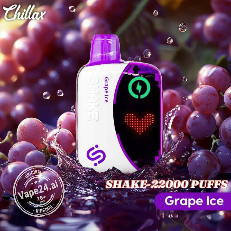 Chillax Shake 25000 Puffs Disposable Vape-Best Price in DubaiFLAVOR ::: Grape Ice