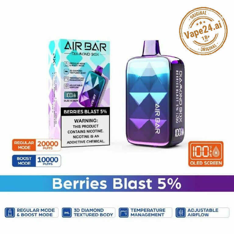 Air Bar Diamond Box 20000 Puffs - Best Vape in DubaiFlavors ::: Berries Blast