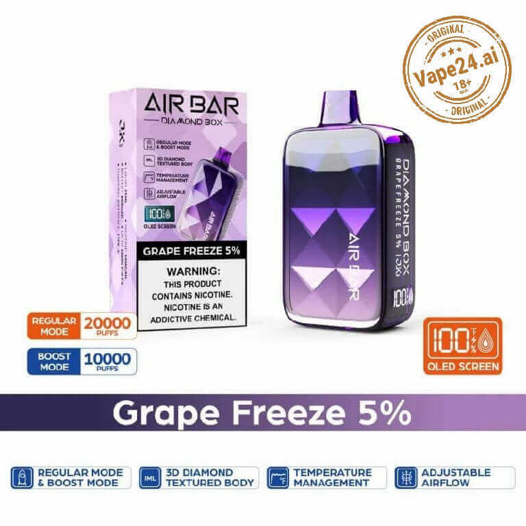 Air Bar Diamond Box 20000 Puffs - Best Vape in DubaiFlavors ::: Grape Freeze