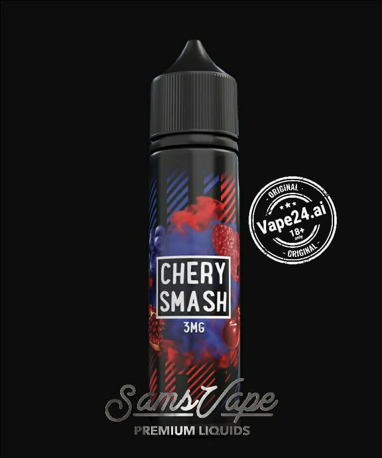 SAMS VAPE Cherry Smash E-Liquid 3mg, featuring vibrant packaging, perfect for a rich flavor experience.