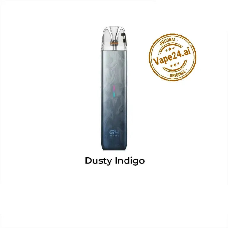 Uwell Caliburn G4 Mini Pod System in Dusty Indigo color, featuring compact design and performance.