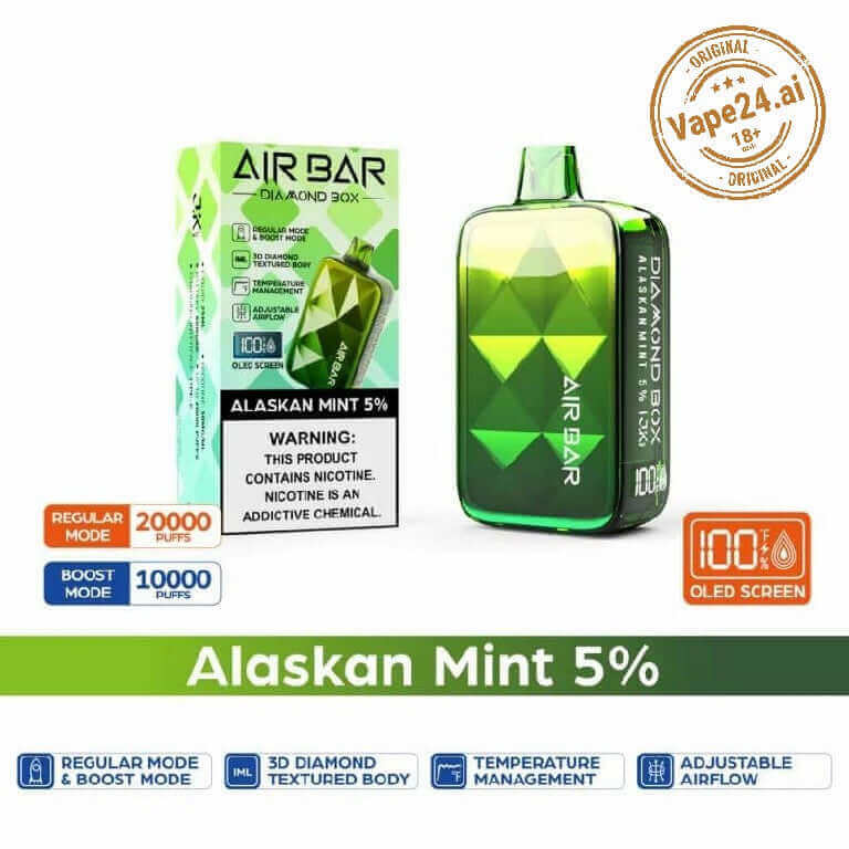 Air Bar Diamond Box 20000 Puffs - Best Vape in DubaiFlavors ::: Alaskan Mint