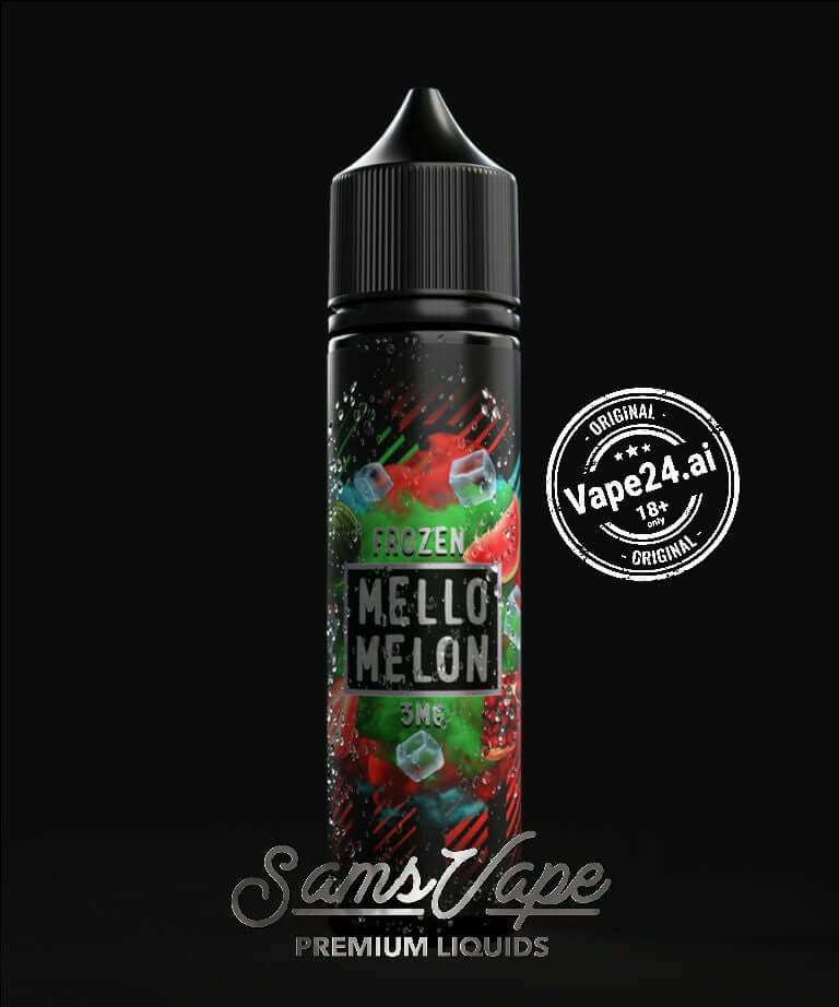 SAMS VAPE Frozen Mello Melon E-Liquid in a 60ml bottle with vibrant design.