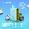 Geek Bar Pulse 15000 Puffs Disposable Vape with Blueberry Ice flavor on display with vape features and Vape24.ae branding.
