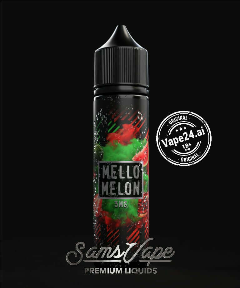 SAMS VAPE Mello Melon e-liquid bottle with 3mg nicotine, premium quality vaping product.