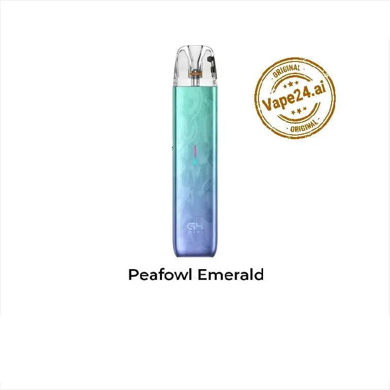 Uwell Caliburn G4 Mini Pod System in Peafowl Emerald color with sleek design.