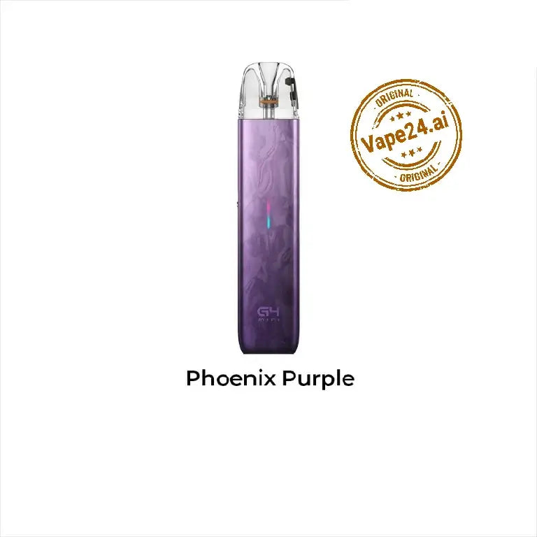 Uwell Caliburn G4 Mini Pod System in Phoenix Purple, compact vaping device with sleek design.