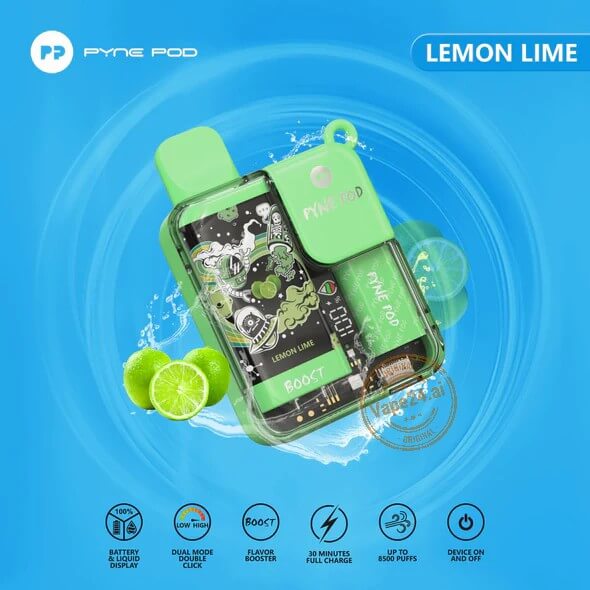 PYNE POD 8500 - Ultimate Disposable Vape in Dubai Flavors-: Lemon Lime