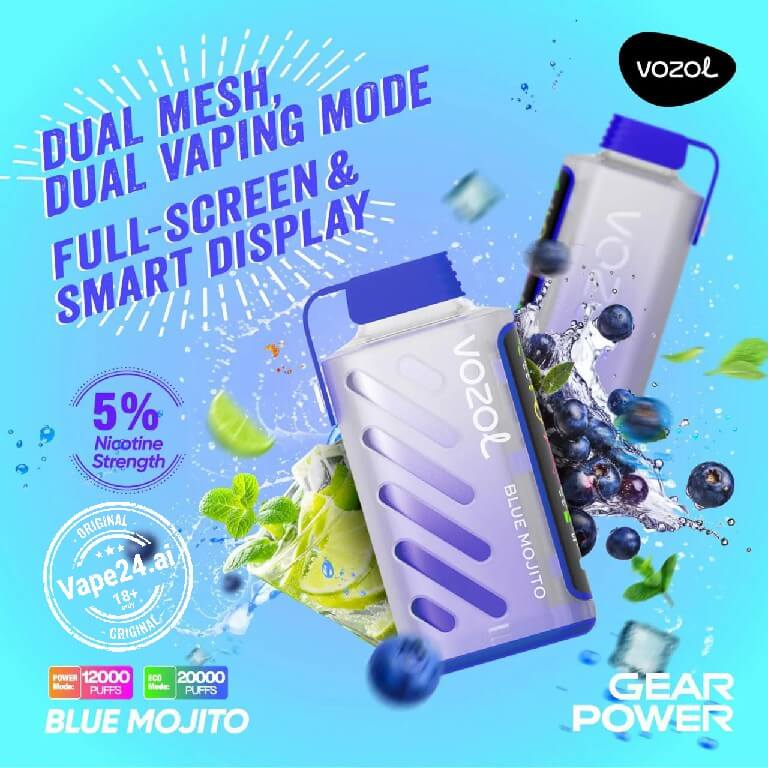 VOZOL Gear Power 20000 Puffs Disposable Vape - Buy in UAEFlavors ::: Blue Mojito