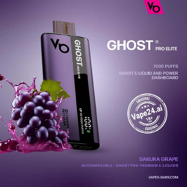 Ghost Pro Elite 7000 Puffs Disposable Vape - Dubai, UAE Flavors ::: Sakura Grape